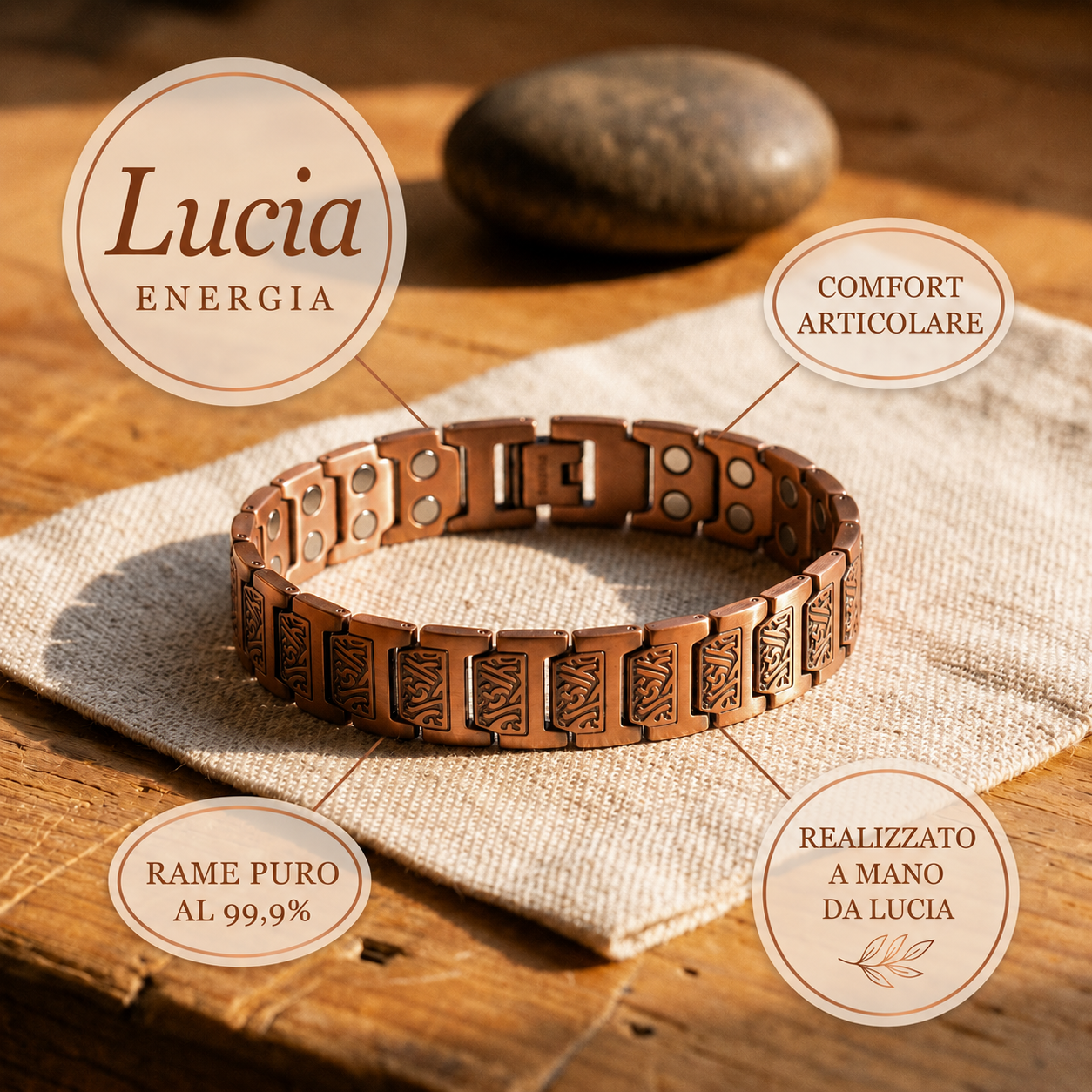 Bracciale da Uomo in Rame di Lucia
