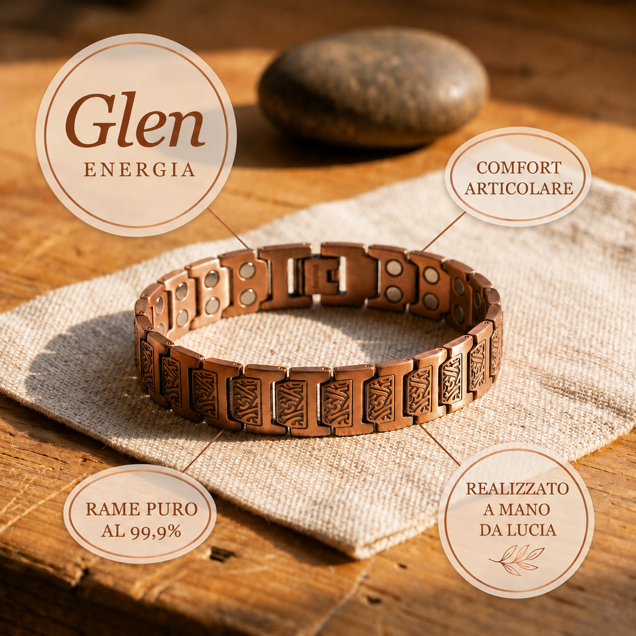 Bracciale in Rame da Uomo Gale di Lucia