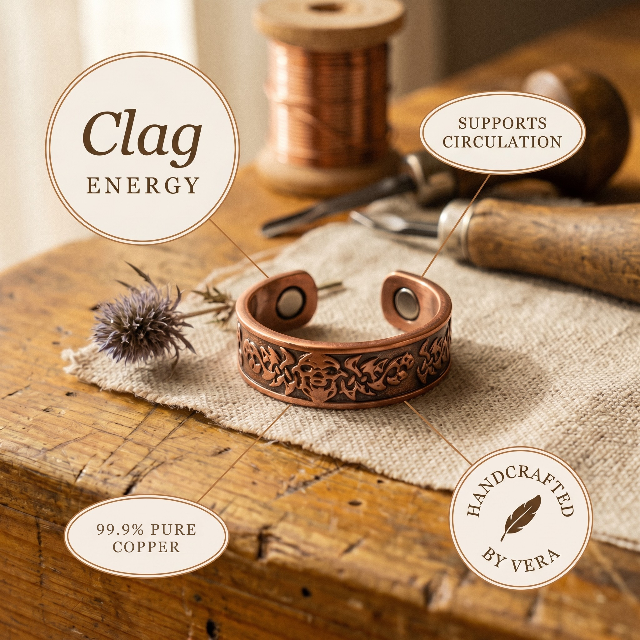 Anello in Rame Clag di Vera