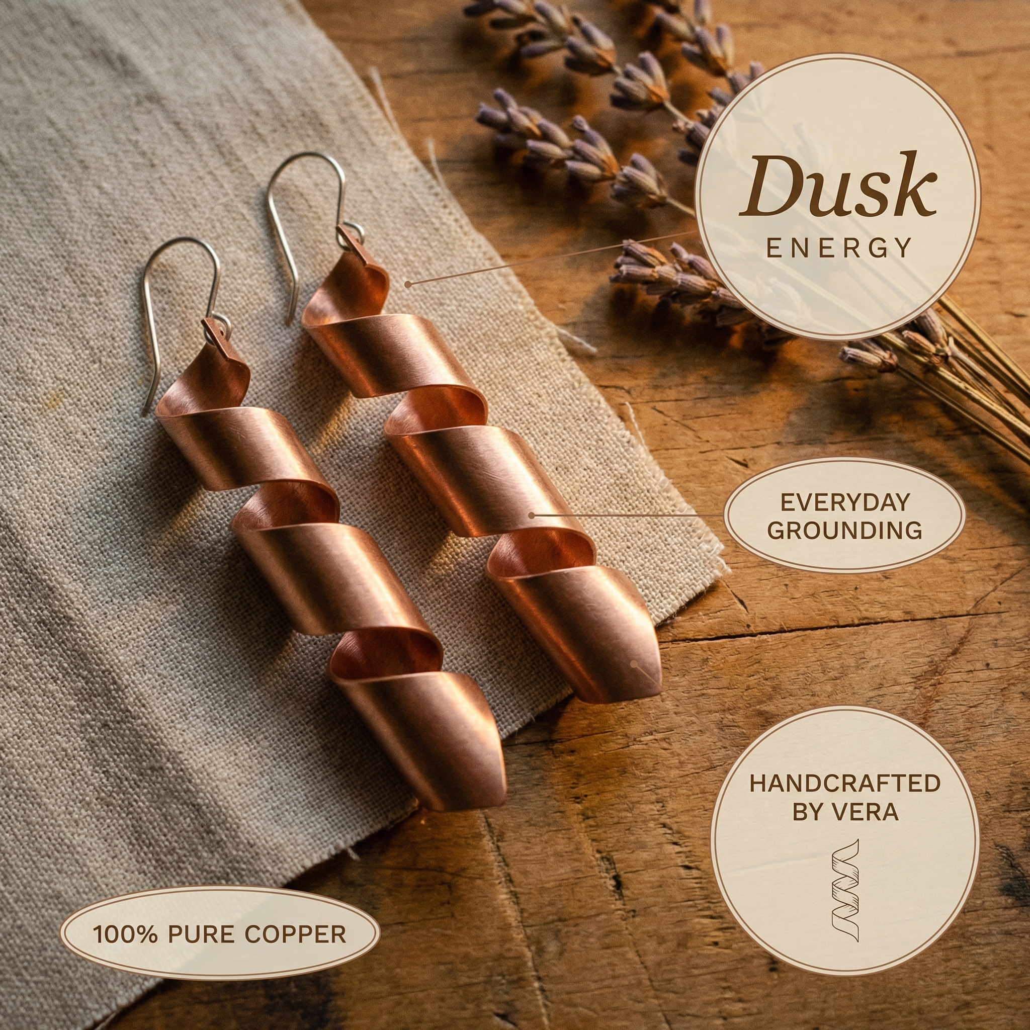 Orecchini in Rame Dusk di Vera