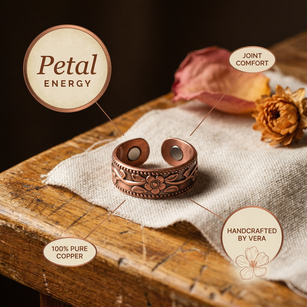 Anello in Rame a Petali di Vera