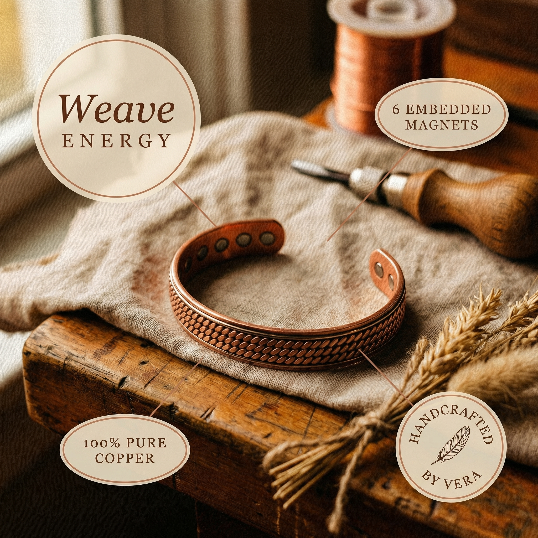 Bracciale in Rame Vera's Wave