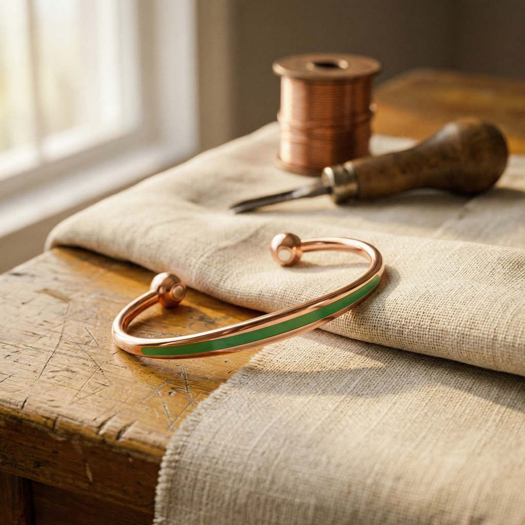 Bracciale in Rame e Giada di Vera