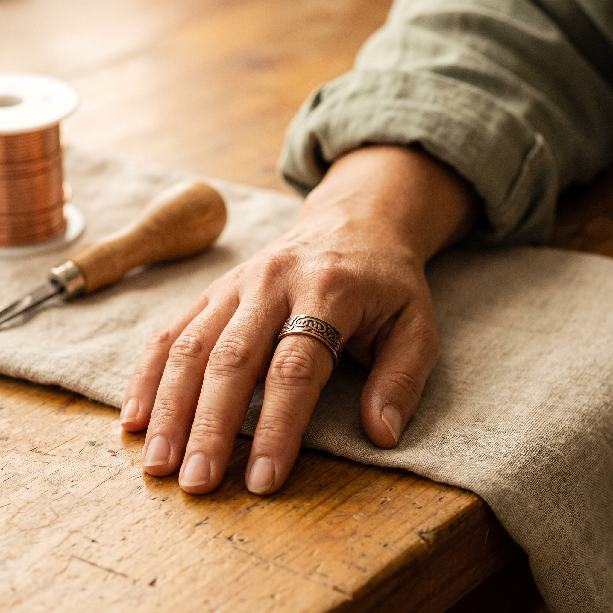 Anello in Rame Burr di Vera