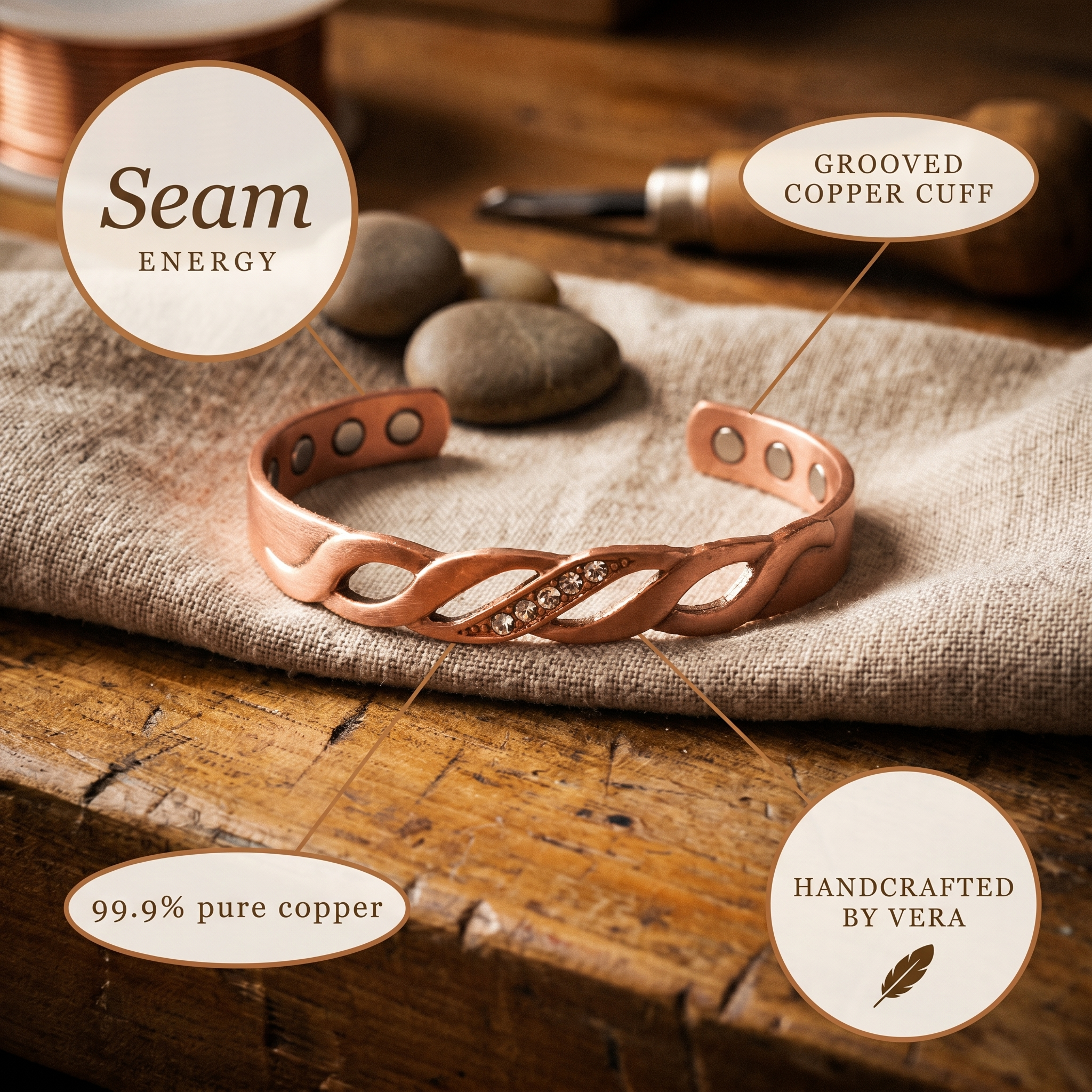 Bracciale in Rame Seam di Vera
