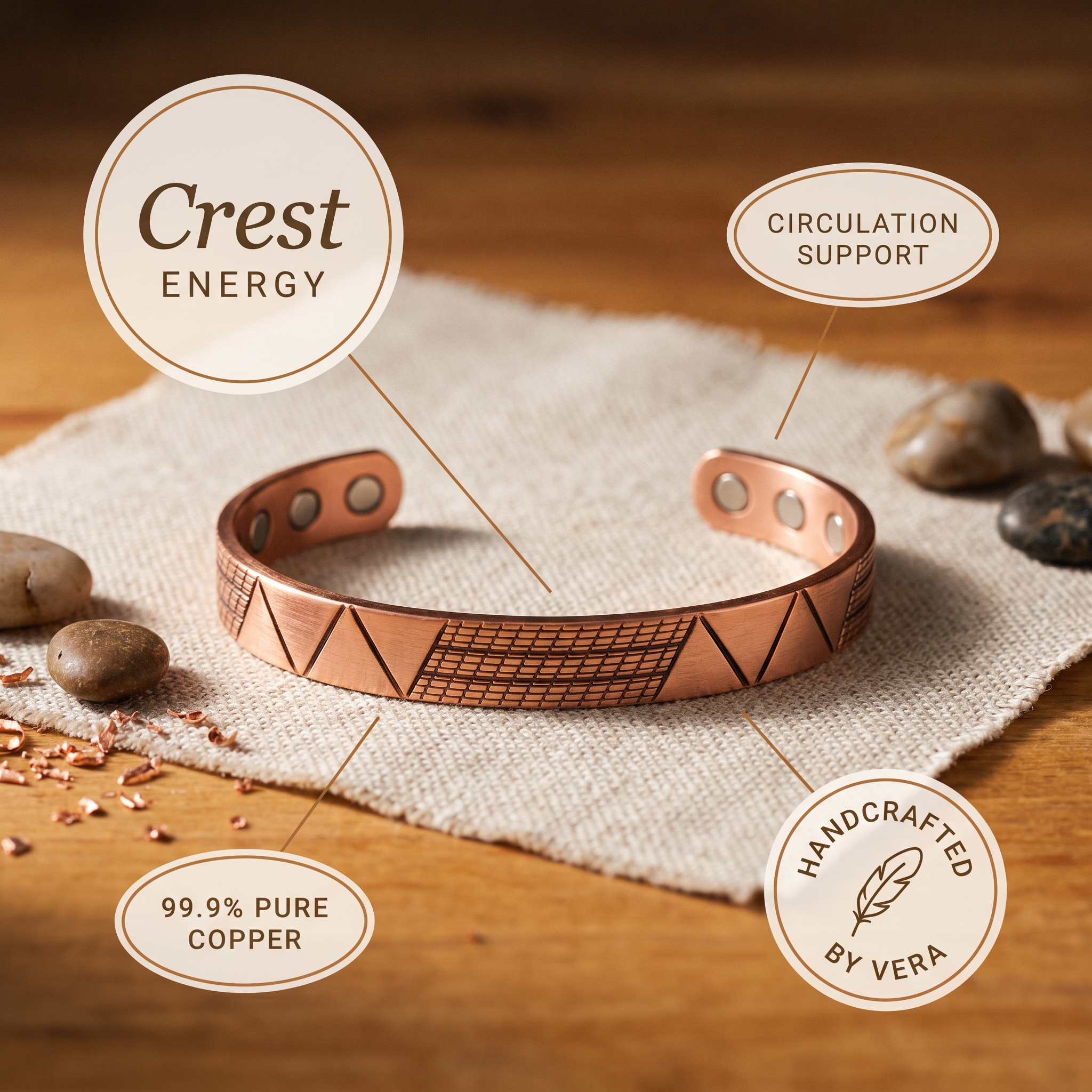 Bracciale in Rame Crest di Vera