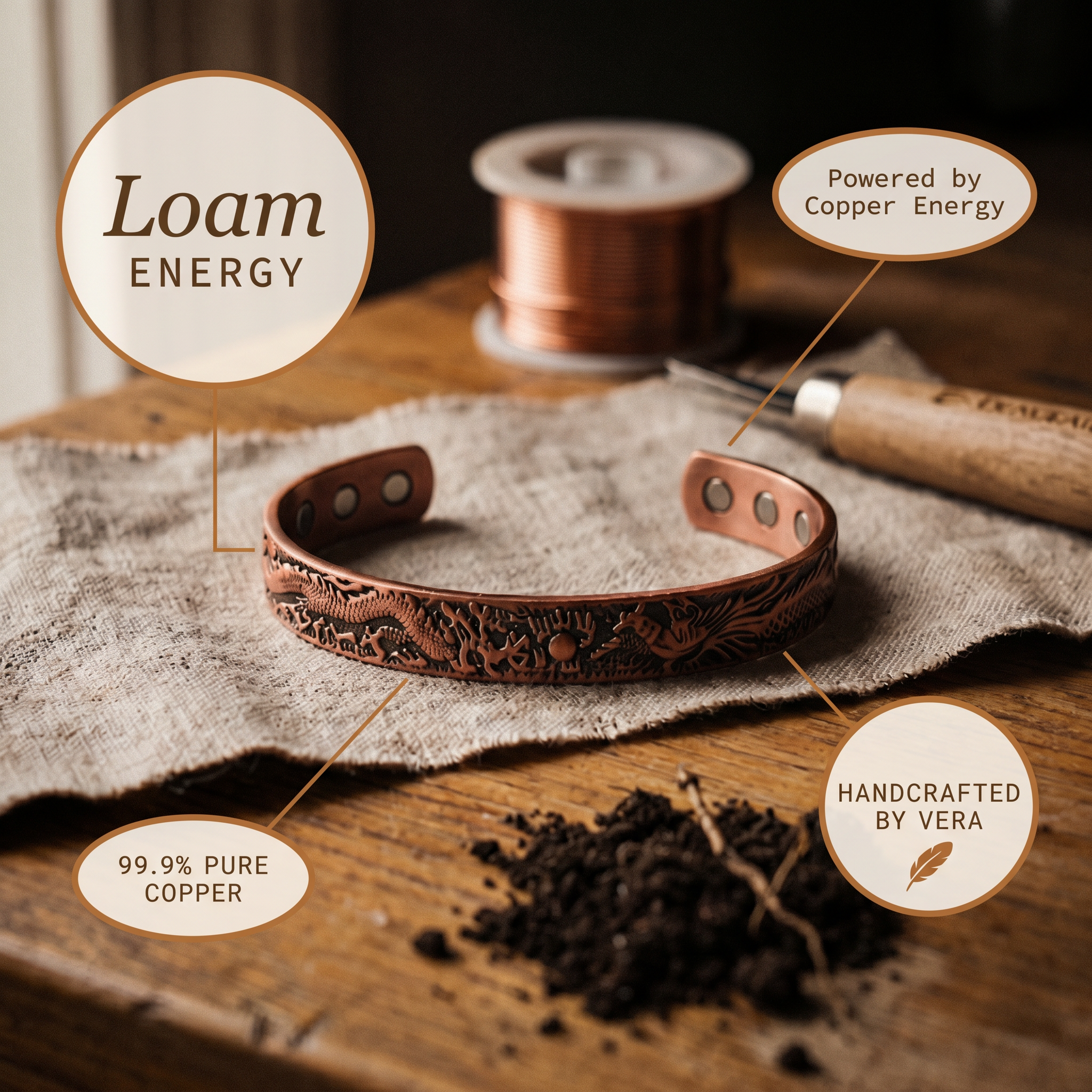 Bracciale in Rame Loam di Vera