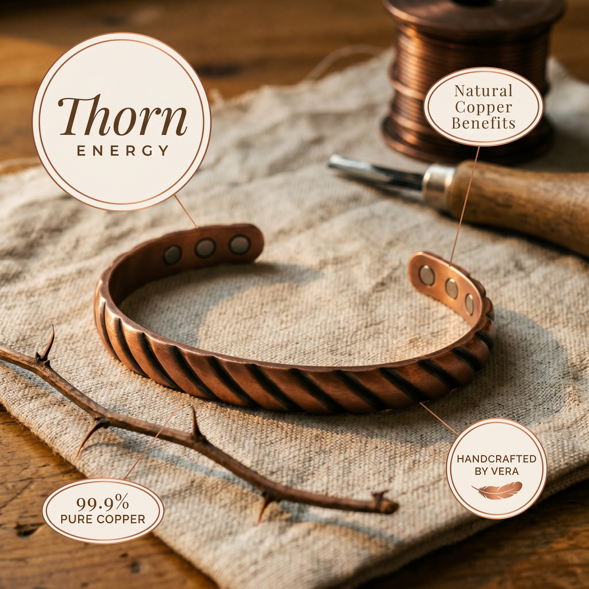 Bracciale in Rame Spina di Vera