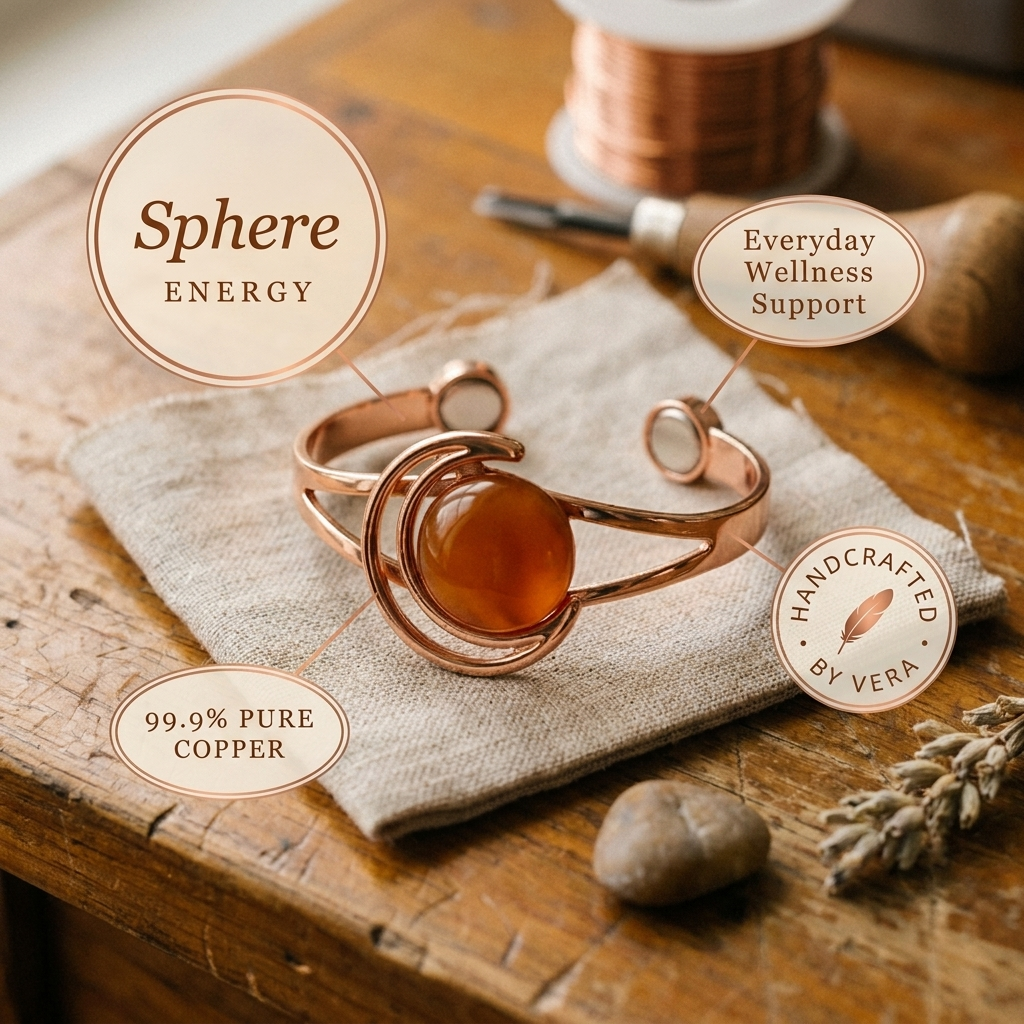 Bracciale in Rame Arancione di Vera