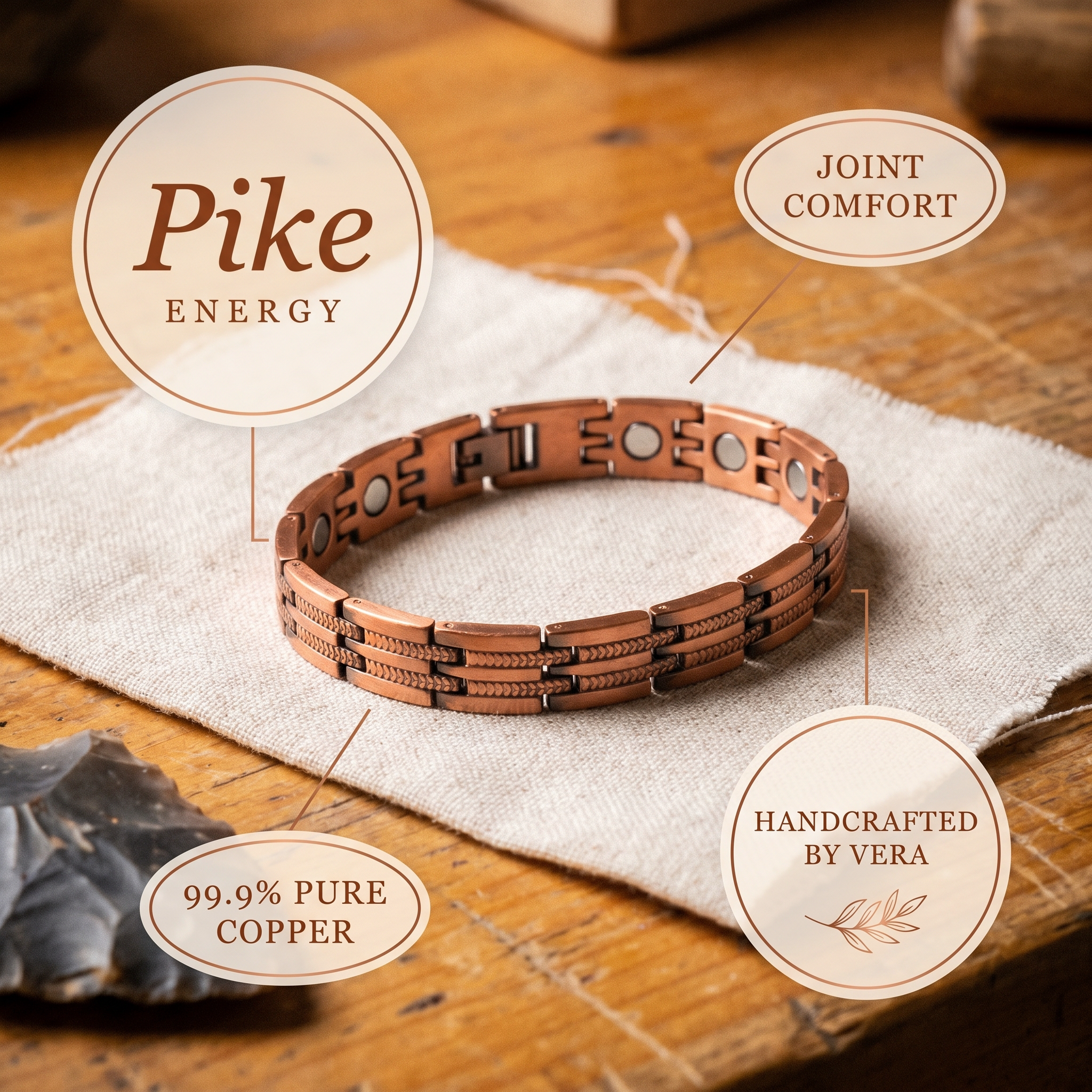 Bracciale da uomo in rame di Vera's Pike