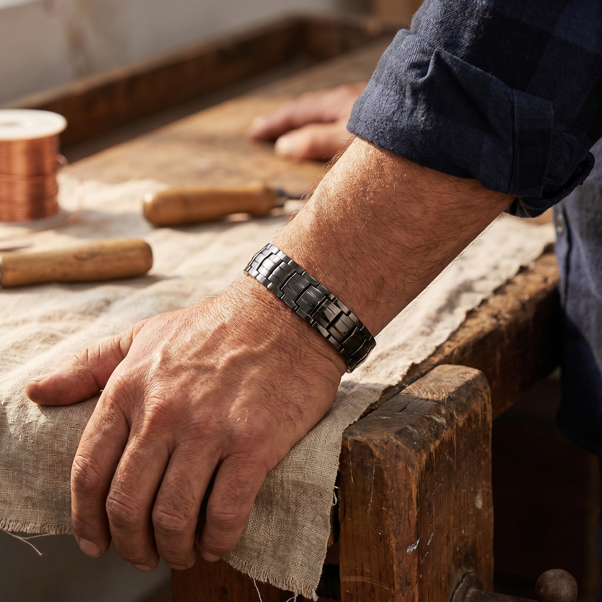 Bracciale in Rame Ocra da Uomo di Vera